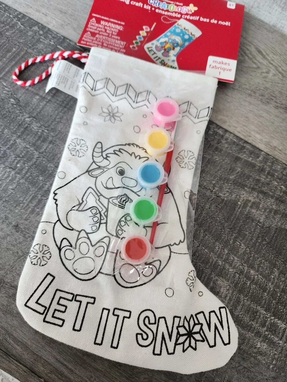 NEW Creatology Christmas Stocking Paint Craft Kit - Kids - Abominable Snowman